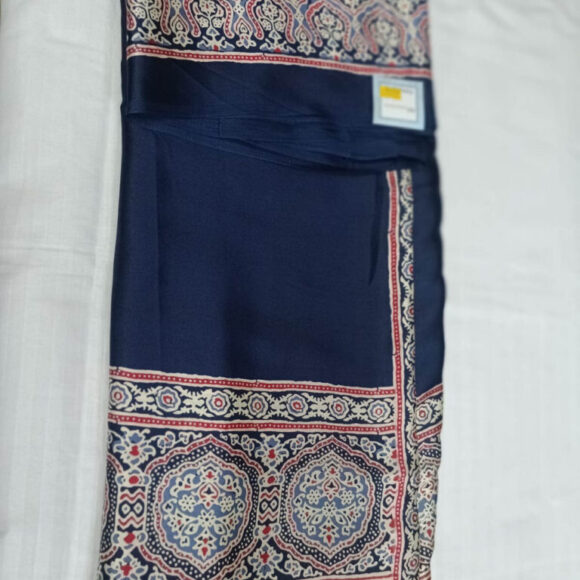Hand Block Print Ajrak Semi Modal Silk