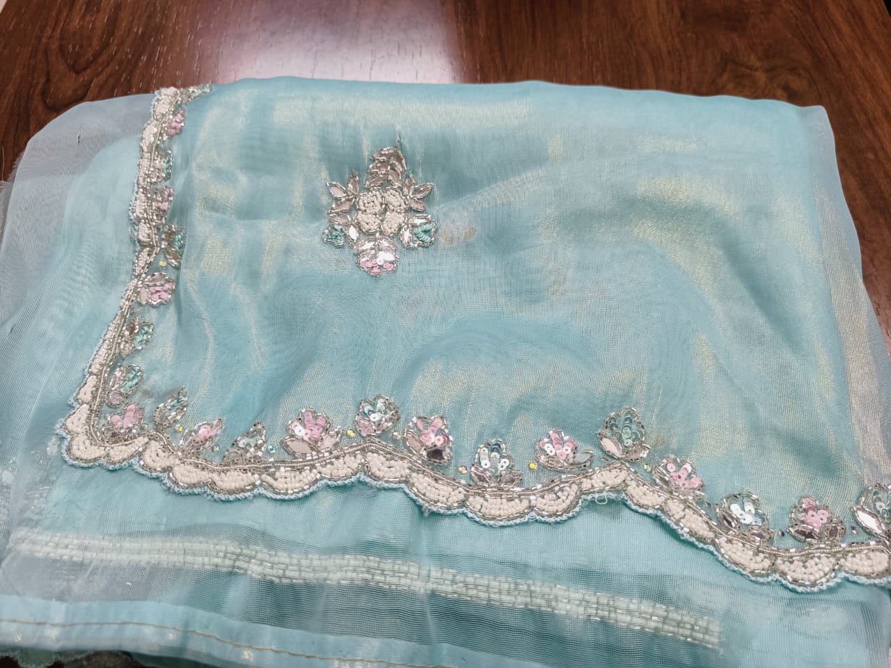 Soft Tissue Work Saree With Running Blouse - Elegant & Comfortable